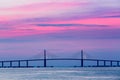 Sunshine Skyway Bridge at dawn Royalty Free Stock Photo