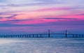 Sunshine Skyway Bridge at dawn Royalty Free Stock Photo