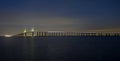 Sunshine Skyway Bridge At Night, West Side With South Incline