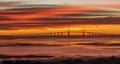 Sunshine Skyway Bridge at Sunrise Royalty Free Stock Photo