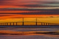 Sunshine Skyway Bridge at Sunrise Royalty Free Stock Photo