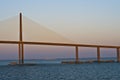 Sunshine Skyway Bridge at Sunset, Florida Royalty Free Stock Photo