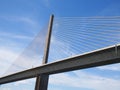 Sunshine Skyway Bridge, Tampa Bay, Florida, Cables on blue sky