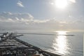 sunshine view over Salerno Port near Amalfi coast Italy