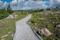 Sunshine Village, Alberta, Aug 7, 2022: Hiking trail in the Sunshine Meadows of Sunshine Village, Alberta Royalty Free Stock Photo