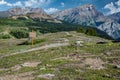 Sunshine Village, Alberta- Aug 7, 2022: Sign post with ski run directions at Sunshine Village, Alberta Royalty Free Stock Photo