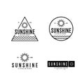 Sunshine vintage logo design set Royalty Free Stock Photo