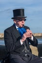 Victorian Man Playing Tin Whistle