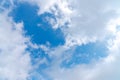 Sunshine white clouds sky during morning like a heart symbol Royalty Free Stock Photo