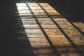 Sunshine window reflection on the wooden floor