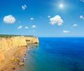 Sunshiny Praia da Afurada Algarve, Portugal. Royalty Free Stock Photo