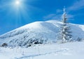 Sunshiny winter mountain landscape