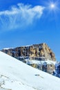 Sunshiny winter mountain landscape.