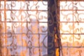 sunshire light looking pass Translucent white fabric curtains an Royalty Free Stock Photo