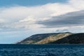 Sunspots on the island of Brac in Croatia from the Adriatic Sea during a cloudy day