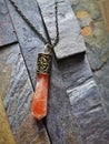 Sunstone crystal pendant tile skate jewellery