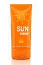 Suntan cream tube