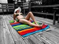 Suntanning girl Royalty Free Stock Photo