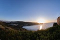 Sunup on calamosca beach from capo sant`Elia lighthouse