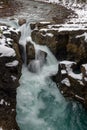 The Sunwapta Falls at the Icefields Parkway, Jasper National Par Royalty Free Stock Photo