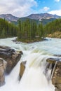 Sunwapta waterfalls in the Jasper national park canada Royalty Free Stock Photo