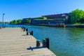 Suomenlinna Island, with docks, boats and visitors, in Helsinki