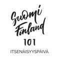 Suomi 101 - Independence day in Finland, on finnish - handwritten text, words, typography, calligraphy, lettering