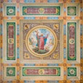 Jesus fresco in the ceiling of the Church of the Suore Missionarie di GesÃÂ¹ Eterno Sacerdote, in Rome, Italy. Royalty Free Stock Photo