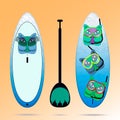 Sup board cartoon design.