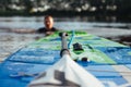 SUP Board and paddle closeup, Royalty Free Stock Photo