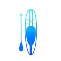 SUP board and paddle, vector