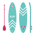 Sup board. Three sides. Sports. Vector illustration Royalty Free Stock Photo