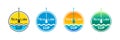 SUP and stand up paddling icon set Royalty Free Stock Photo