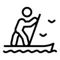 Sup surf icon outline vector. Paddle board surf Royalty Free Stock Photo