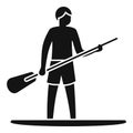 Sup surfer icon simple vector. Paddle board