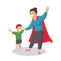 Super mom concept mascot design illustration Royalty Free Stock Photo