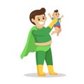 Super dad father concept mascot design illustration