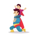 Super dad father concept mascot design illustration