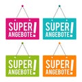 Super Angebote - TÃÂ¼rschild - Eps10 Vektor. Royalty Free Stock Photo