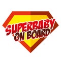 Super baby on board Superhero logo