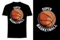 Super basketball t shirt mock up retro vintage