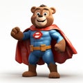Super Bear: A Groovy And Detailed 3d Superhero Character