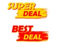 Super and best deal, yellow and red drawn labels