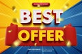Super Best Offer Sale Promo Bold 3D Editable text Effect Style Royalty Free Stock Photo