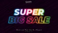 Super big sale text effect Royalty Free Stock Photo