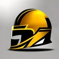 Ai art Yellow Super bike helmet for man Royalty Free Stock Photo