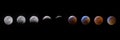 Super Blood Wolf Total Lunar Eclipse Composit Royalty Free Stock Photo
