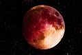 Super Blue Bloody moon in the galaxy background. Science and Planet concept. Full moon and Horror scene theme. Red moon. Elements Royalty Free Stock Photo