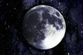 Super blue moon in the galaxy background Royalty Free Stock Photo