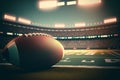 Super Bowl,American Football Field. Generative ai illustration. Royalty Free Stock Photo